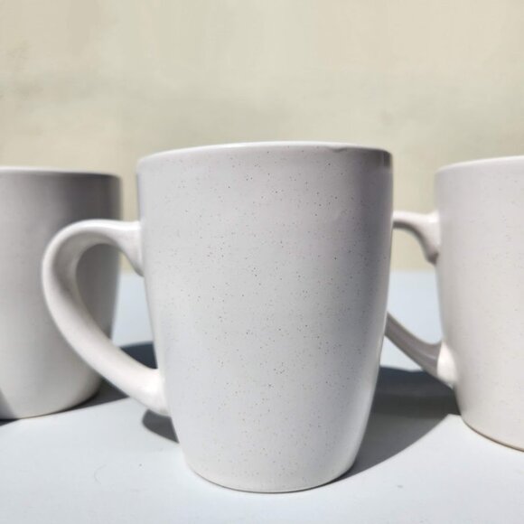NEW Stone Lain 4 Piece Stoneware mugs cups Coffee Tea Dinnerware Set White Repla - Picture 3 of 10